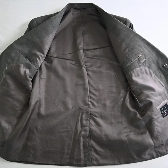 Jos. A.‎ Bank 42R 36x30 Tan Olive Weave 100% Wool Mens Jacket Pants Suit
